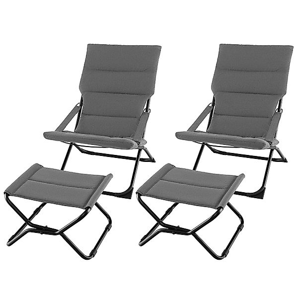KOMFOTTEU Gartenstuhl, Liegestuhl klappbar, mit Hocker günstig online kaufen