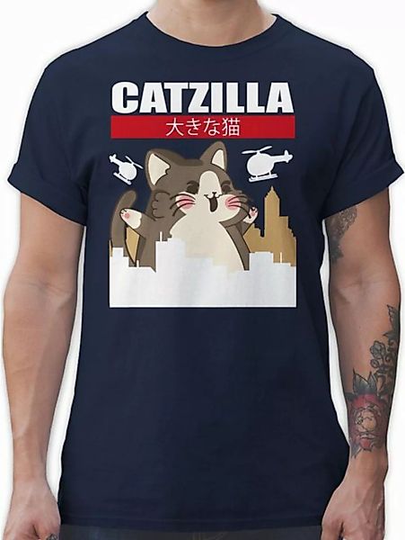 Shirtracer T-Shirt Catzilla - Big Cat Anime Geschenke günstig online kaufen