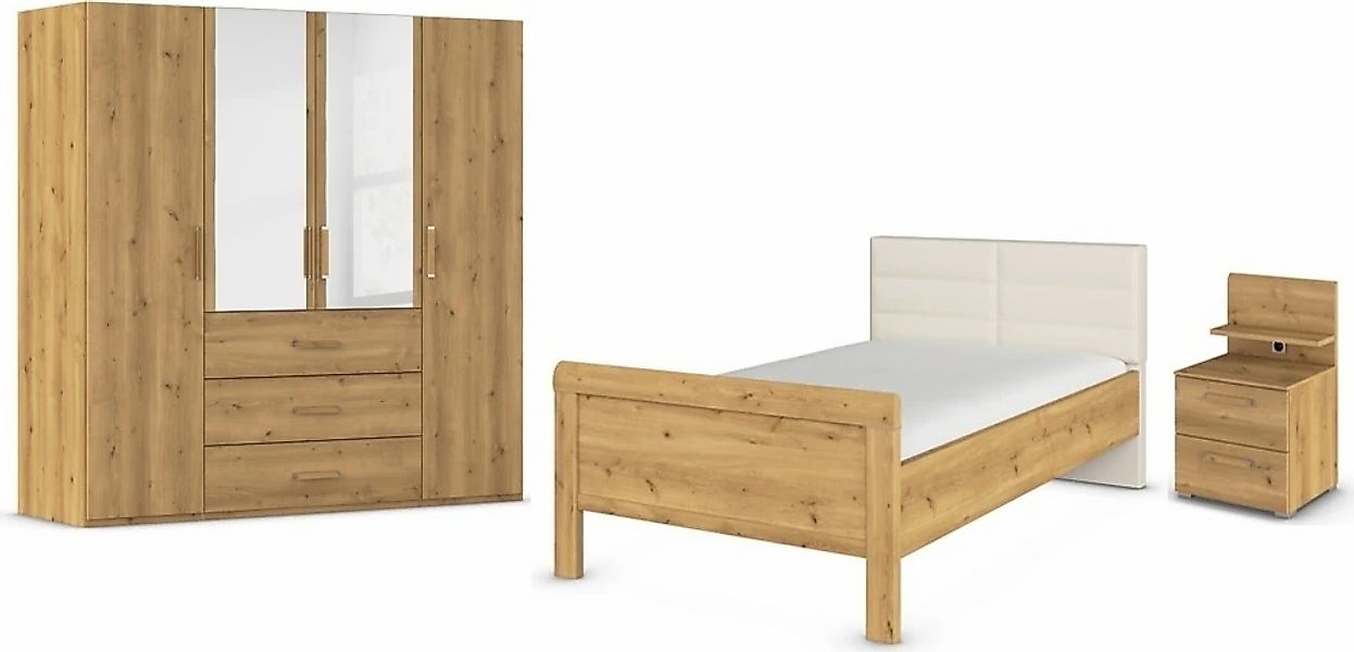 rauch Schlafzimmer-Set "Evelyn", (Set, 3 tlg.), Schrank und Bett in 2 Breit günstig online kaufen