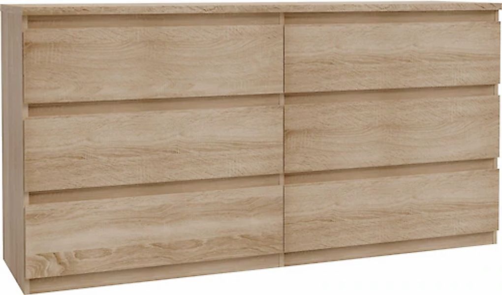 FORTE Kommode »Edmore« große Kommode, grifflose Front, Stauraum, 6 Schublad günstig online kaufen