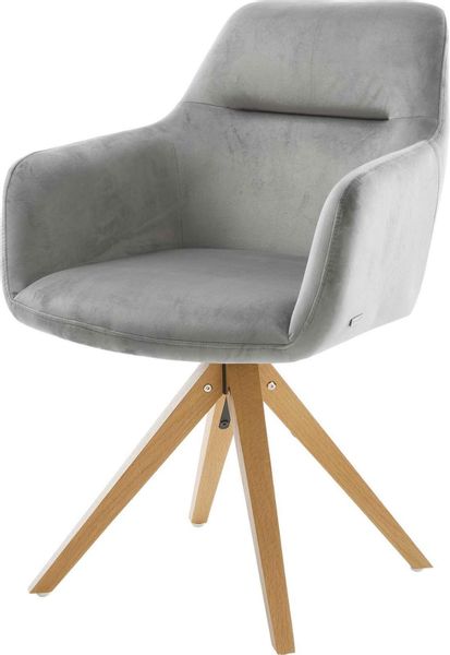 DELIFE Polsterstuhl Pejo-Flex, Holzgestell kantig Natur günstig online kaufen