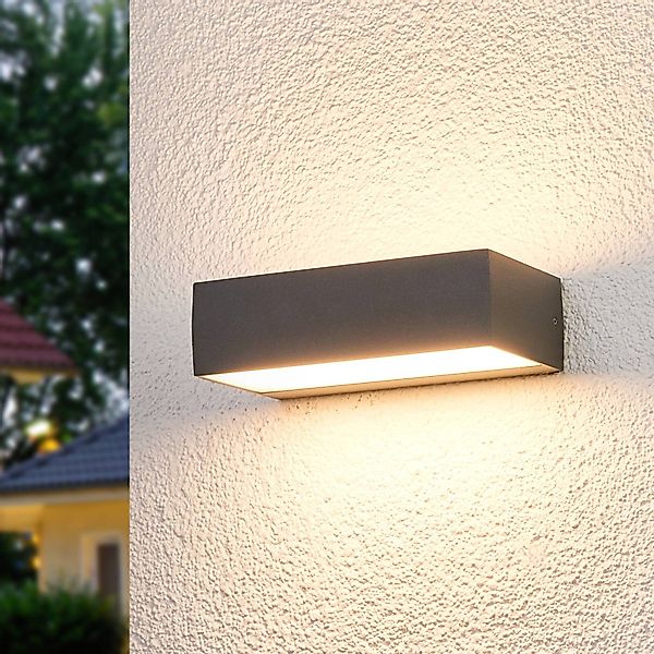 Lucande LED-Außenwandlampe Lissi, 21 cm, anthrazit, IP54 günstig online kaufen
