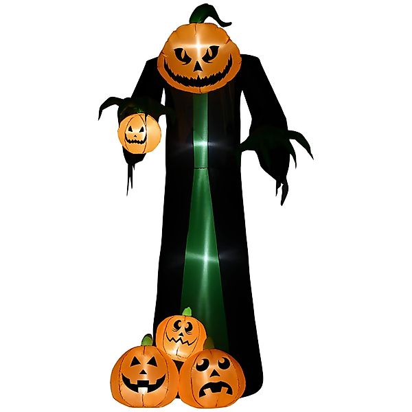 HOMCOM 240 cm Aufblasbar Kürbisgeist Halloween mit LED Beleuchtung günstig online kaufen