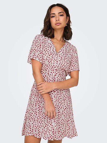 ONLY Minikleid "ONLEVIDA S/S SHORT DRESS WVN NOOS" Viskose, regular fit, V- günstig online kaufen