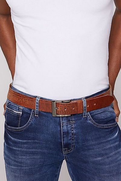 CAMP DAVID Ledergürtel mit Logo-Schriftzug günstig online kaufen