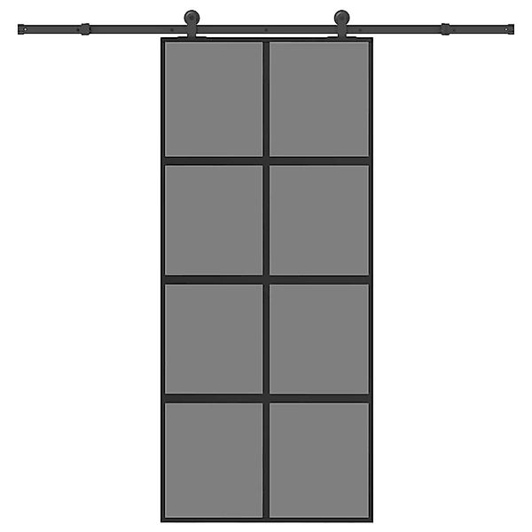vidaXL Schiebetür mit Beschlag 90x205 cm Hartglas und Aluminium 3333023 günstig online kaufen