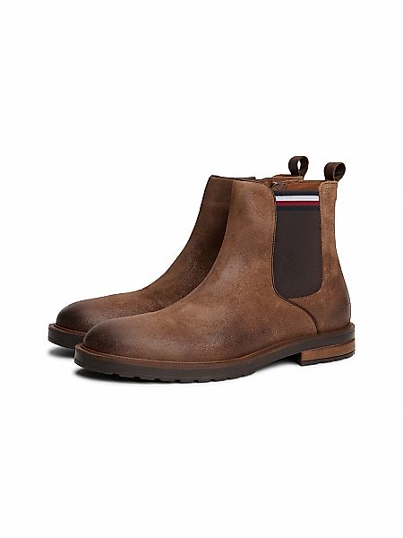 Tommy Hilfiger Chelseaboots "CLEATED HILFIGER SUEDE CHELSEA", Blockabsatz, günstig online kaufen