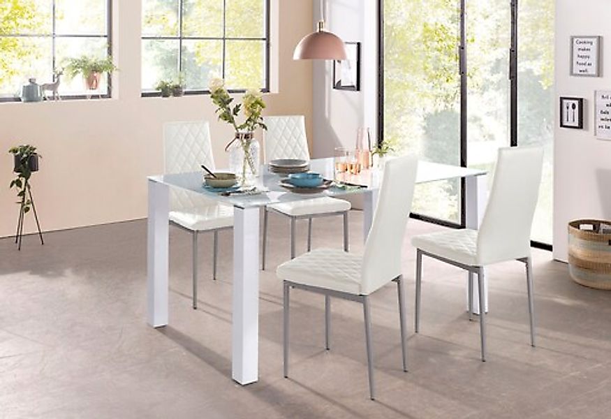 INOSIGN Essgruppe Set, 5 Stk. tlg. 160 cm breiter Glastisch, verschiedene F günstig online kaufen