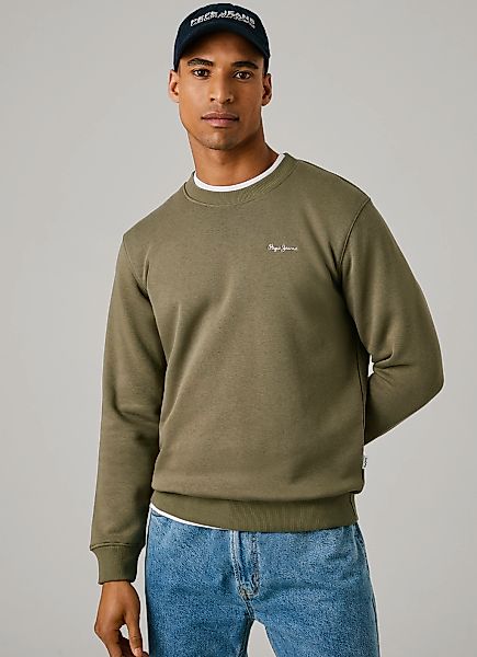 Pepe Jeans Sweatshirt "MACBETH SMALL LOGO PLAIN CREW" mit Rundhals, Label-S günstig online kaufen
