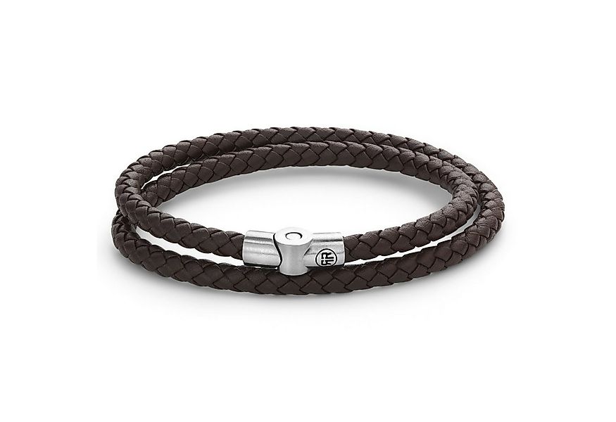 Rebel & Rose Wickelarmband Herren-LederFull Metal Double Round Brown günstig online kaufen