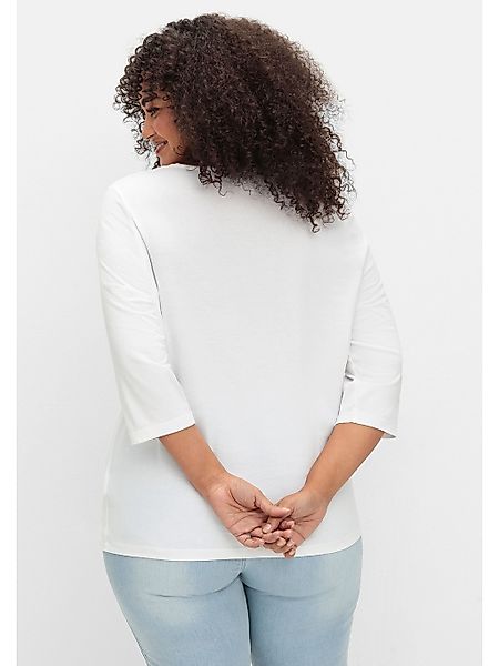 Sheego 3/4-Arm-Shirt Große Größen mit maritimen Frontdruck günstig online kaufen