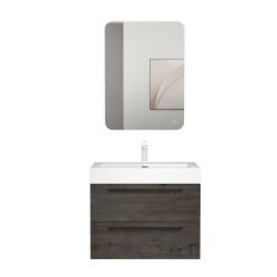 doporro Badezimmer-Set Badmöbel-Set Quadratto Waschbeckenunterschrank Wasch günstig online kaufen