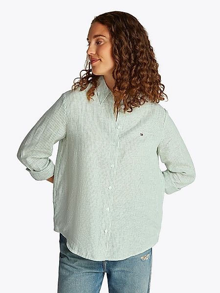 Tommy Hilfiger Hemdbluse ESS LINEN RELAXED SHIRT mit Logostickerei,kühlende günstig online kaufen
