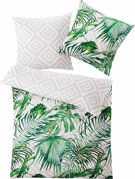 Kleine Wolke Wendebettwäsche "Loria" 2 Stk. tlg. mit Muster und Blattmotive günstig online kaufen