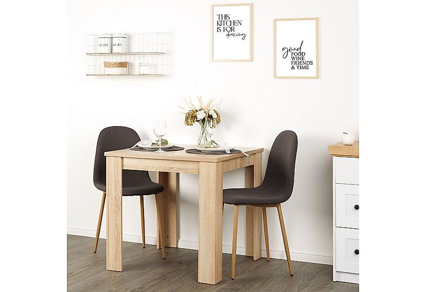 Homestyle4u Essgruppe Esstisch 80x80 2 Stühle Grau Braun Holz Küchentisch k günstig online kaufen