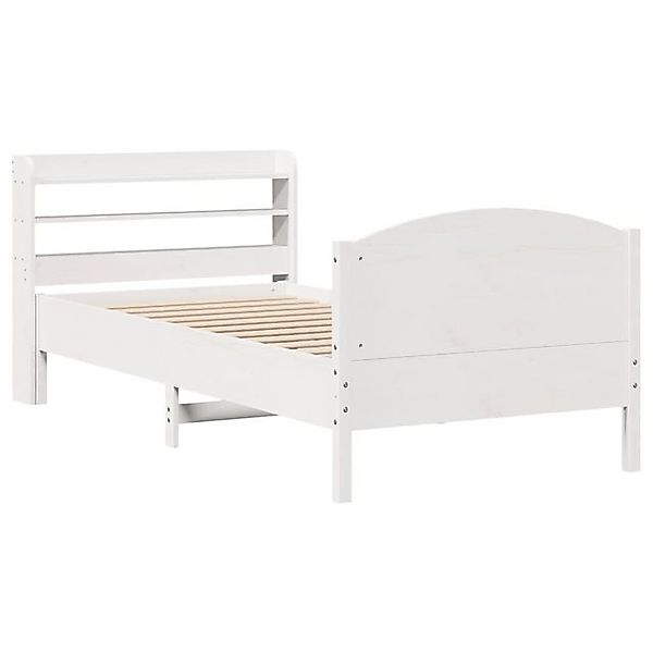 vidaXL Bett Massivholzbett ohne Matratze Weiß 100x200 cm Kiefernholz günstig online kaufen