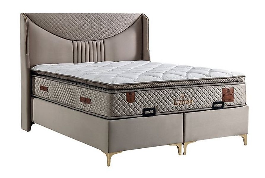 Villa Möbel Boxspringbett Lizbon (Bett Set), XXL-Bettkasten mit Gasdruckfed günstig online kaufen