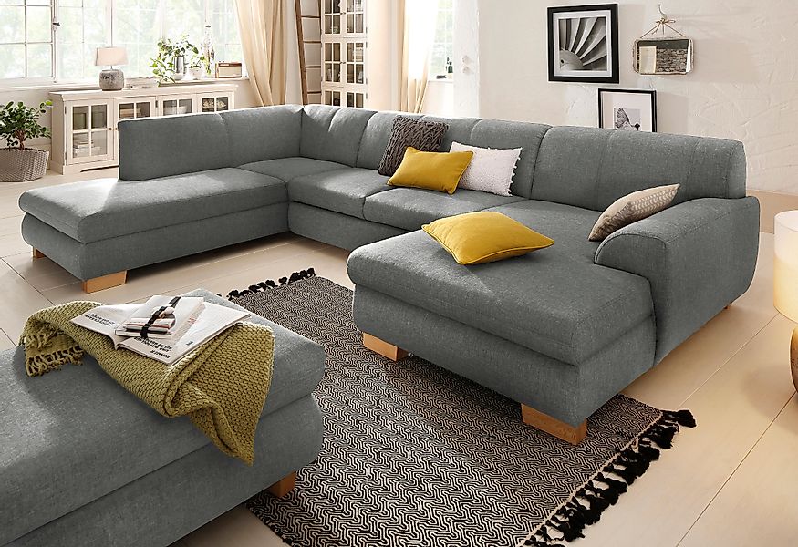 Home affaire Wohnlandschaft "Nika zeitlos und elegant, viel Platz, U-Form", günstig online kaufen