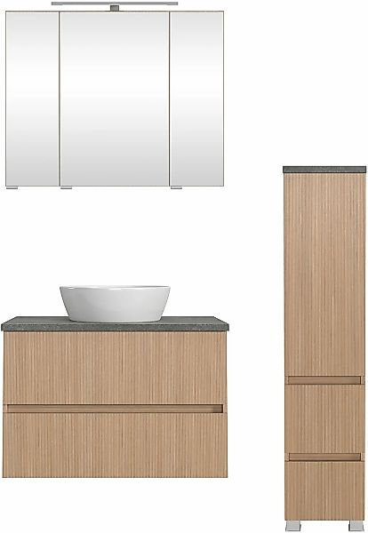 welltime Badmöbel-Set "EIXO, Set aus Spiegelschrank, Waschtisch und Midisch günstig online kaufen