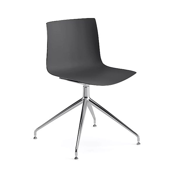 Arper - Catifa 46 0368 Stuhl einfarbig mit Sternfuß - schwarz/Außenschale g günstig online kaufen
