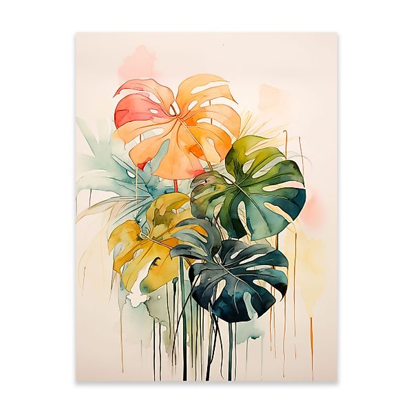 Wallarena Poster Blätter Monstera Wohnzimmer Schlafzimmer günstig online kaufen