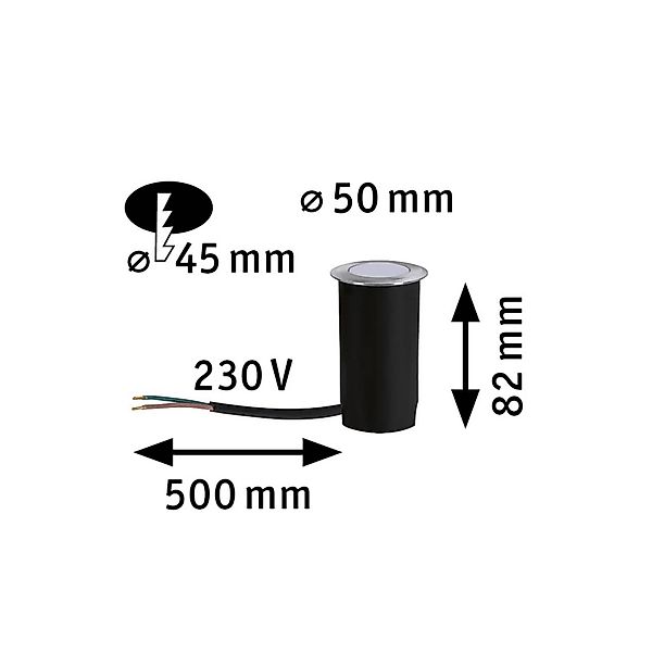 Paulmann LED Einbauleuchte »IP67 rund 50mm 2200K 2,2W 15lm 230V Alu Kunstst günstig online kaufen