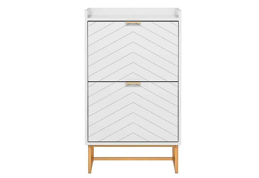 UEV Schuhschrank mit 2 Klappen 49,5x24,2x91cm Schuhregal Schukipper schmal günstig online kaufen