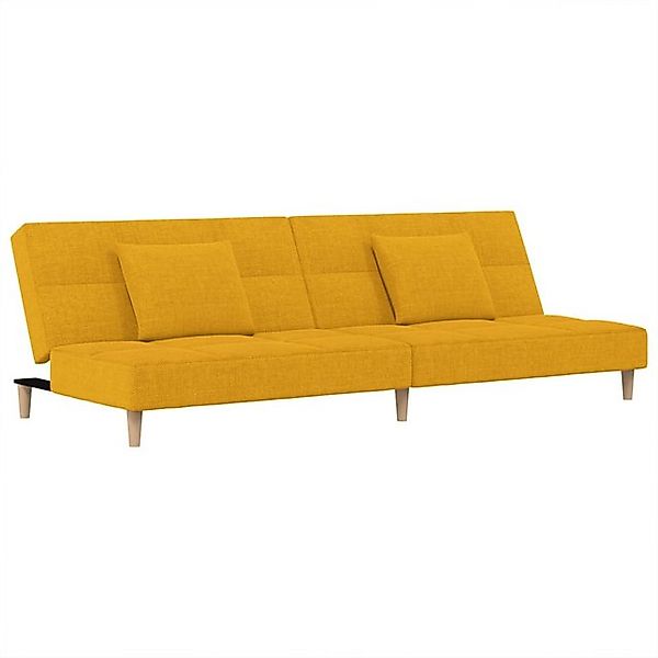 vidaXL Sofa Schlafsofa 2-Sitzer mit 2 Kissen Gelb Stoff günstig online kaufen