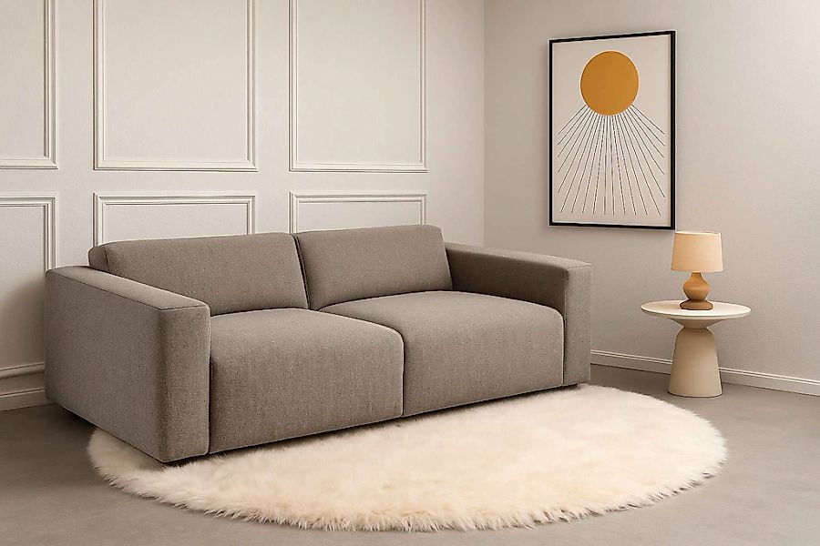 andas 3-Sitzer "Noord mit Kedernaht, Breite 232 cm", Cord, Struktur, Websto günstig online kaufen