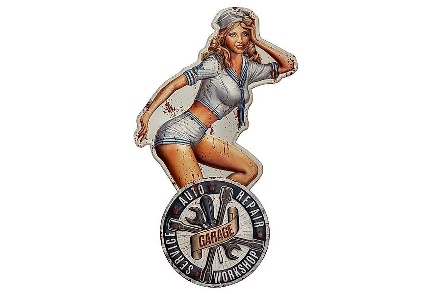 Moritz Metallschild PinUp Girl Marine Frau Garage Auto Repair, Vintage Retr günstig online kaufen