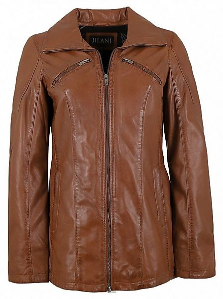 Jilani Lederjacke Aroa Jilani - Damen Lederjacke Lammnappa mittelbraun Pfla günstig online kaufen