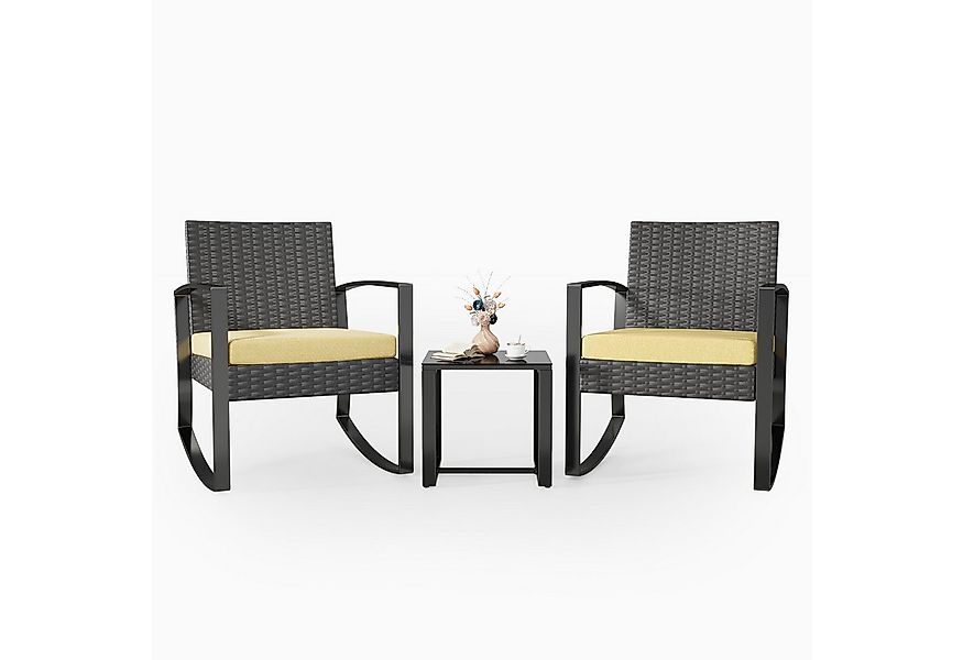 Bealife Balkonset Gartenlounge-Set, (3-tlg), 1 Tisch und 2 Stühle, Rattan G günstig online kaufen