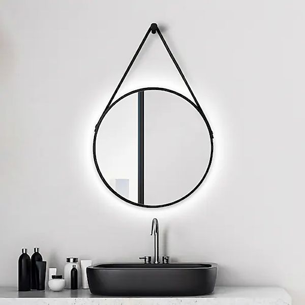 Talos Wandspiegel »Black Light«, Durchmesser: 50 cm, mattschwarz lackiert, günstig online kaufen