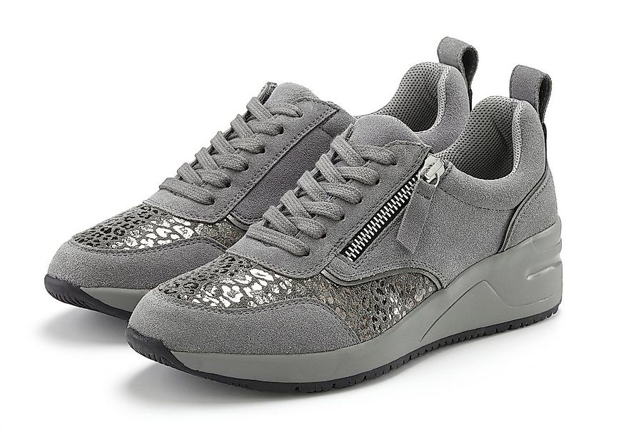 LASCANA Freizeitschuh, Halbschuh, Sneaker aus Leder mit innenliegendem Keil günstig online kaufen