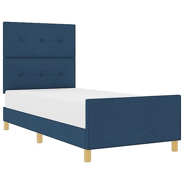 vidaXL Bett Blaue Stoffbettgestell 90x190 cm (1-tlg) günstig online kaufen