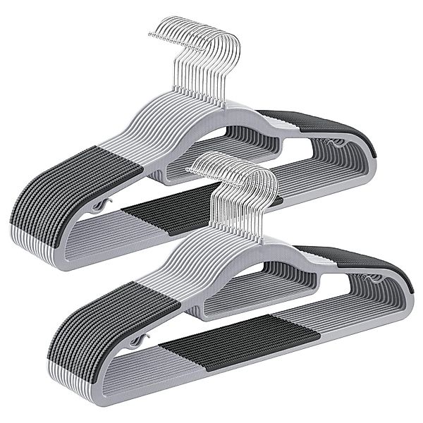 Songmics Kleiderbügel-Set Breanna Kunststoff Hellgrau-Dunkelgrau 30-teilig günstig online kaufen