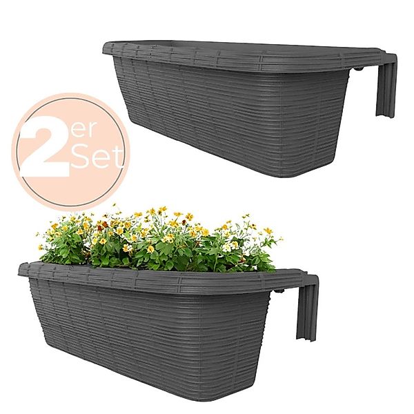 GarPet Balkonkasten 2x Blumen Kasten Balkon günstig online kaufen