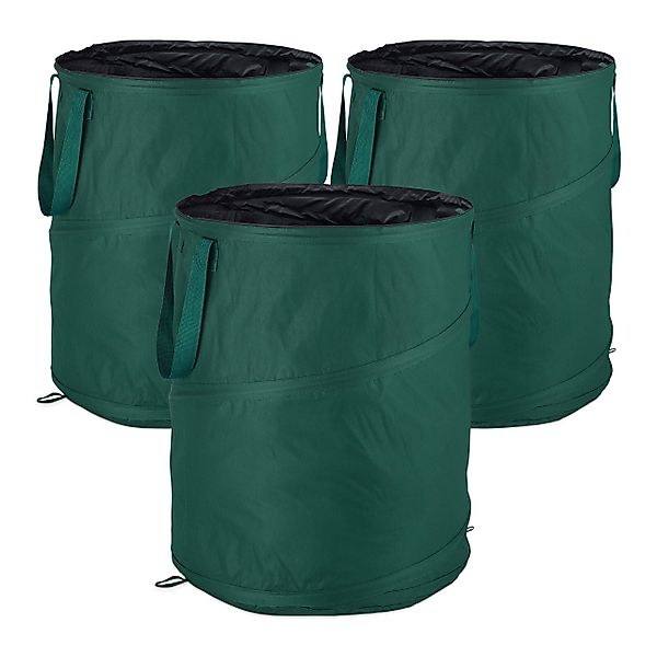 relaxdays Gartengerätehalter 3er-Set Laubsack Selbstaufstellend 160 günstig online kaufen