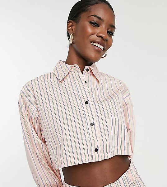 COLLUSION – Kurz geschnittenes Hemd mit Streifen-Rosa günstig online kaufen