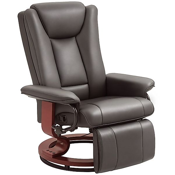 HOMCOM Relaxsessel Kunstleder Holzwerkstoff Braun 78L x 88B x 103H cm günstig online kaufen