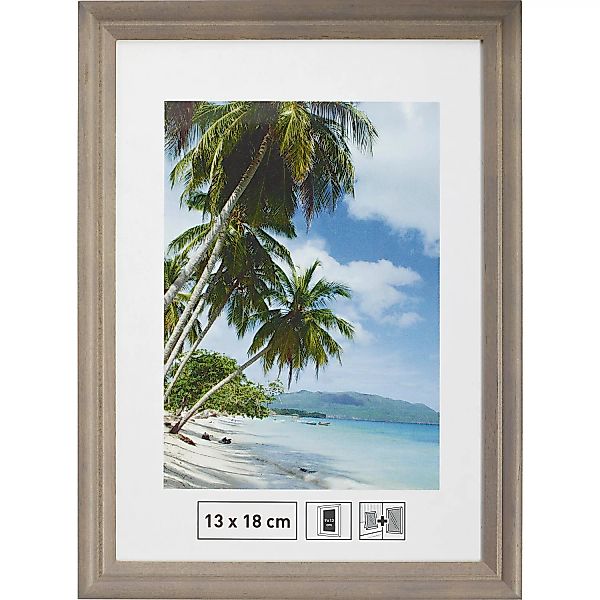 Holzbilderrahmen Grau Gerillt 13 cm x 18 cm günstig online kaufen