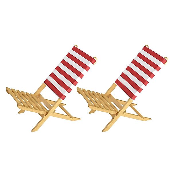 Erst-Holz Klappstuhl Strandstuhl Anglerstuhl Gartenstuhl mit Rot-Weißem Bez günstig online kaufen
