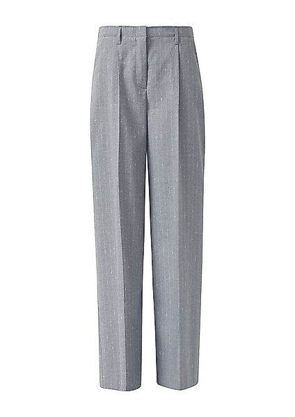 comma Chinos Hose Wide Leg-Nadelstreifenhose mit angesetztem Kontrastbund günstig online kaufen