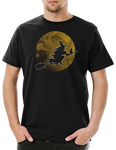 Urban Backwoods Print-Shirt Witch Moon Herren T-Shirt Hexe Mond Hexen Besen günstig online kaufen