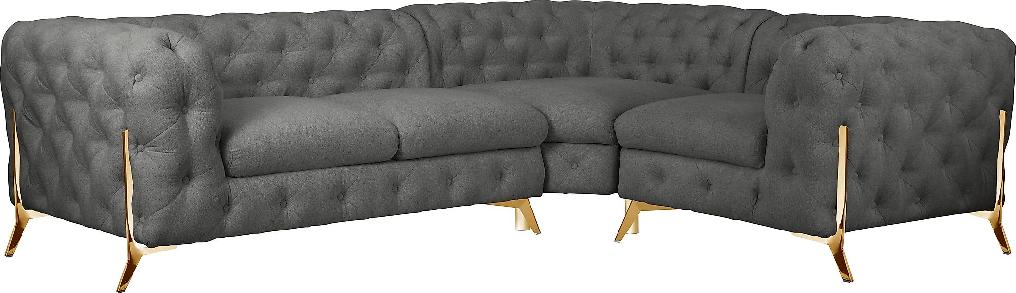 Home affaire Chesterfield-Sofa »Amaury L-Form« moderne Chersterfield-Optik, günstig online kaufen