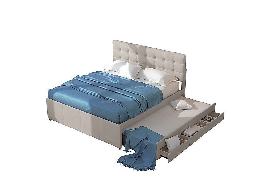 OKWISH Polsterbett Doppelbett, Familienbett, Ehebett, ausziehbares Bett 140 günstig online kaufen