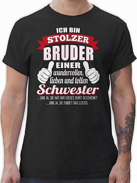 Shirtracer T-Shirt Stolzer Bruder einer wundervollen Schwester Bruder günstig online kaufen