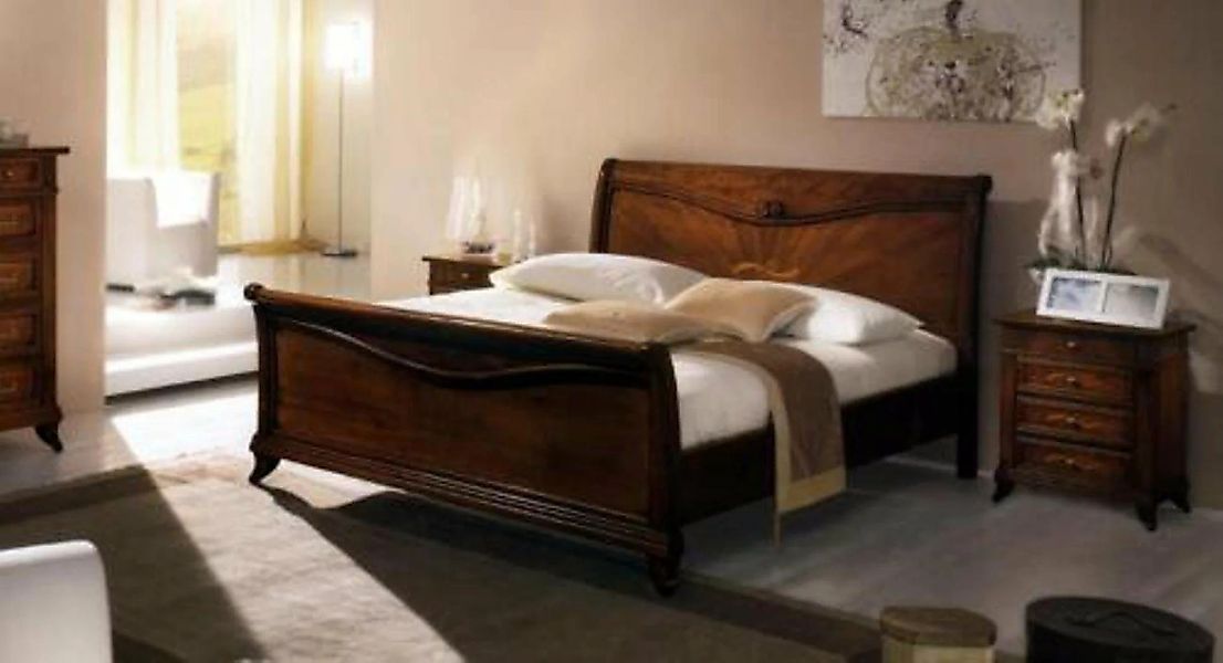 JVmoebel Holzbett, Doppelbett Schlafzimmer Bett Möbel Holz Design Vaccari g günstig online kaufen
