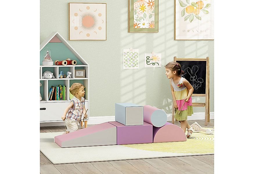 HOMCOM Bauklötze Bauspielzeug, für 1-3 Jahre alt Kinder Spielbausteine, (Ri günstig online kaufen