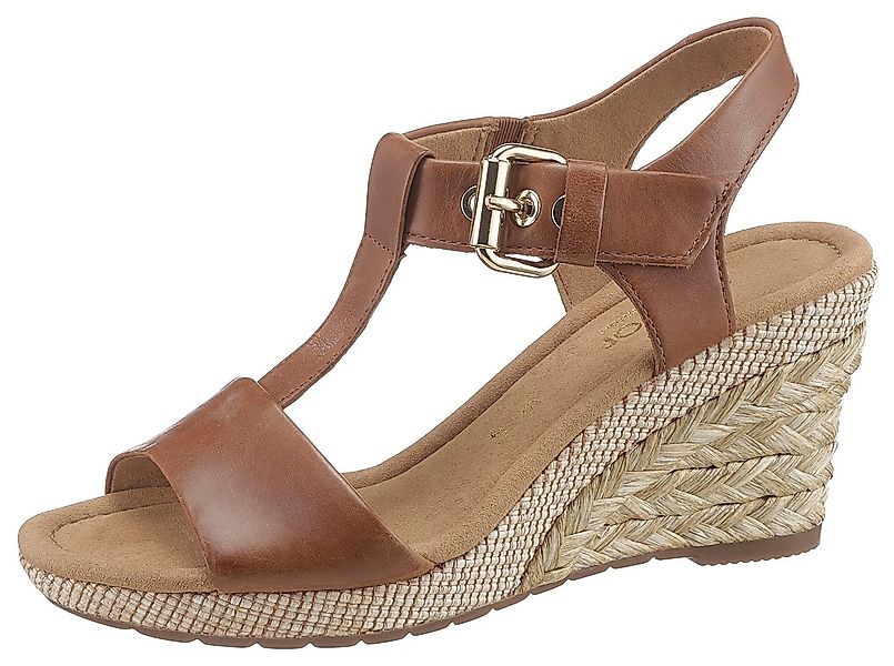 Gabor MILANO Keilsandalette, Sommerschuh, Sandale, Keilabsatz, mit Bastbezu günstig online kaufen